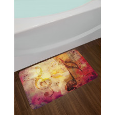 Colorful Notes Composition Bath Mat