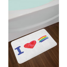I Heart Pride Artwork Bath Mat