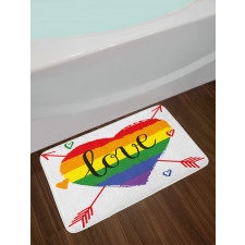 Heart Arrows Love Doodle Bath Mat