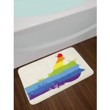 Grungy Thumbs up Art Bath Mat