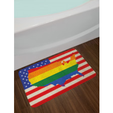 USA Flag Gay Rights Bath Mat