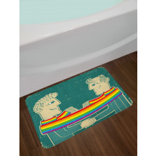 Gay Couple with Scarf Bath Mat