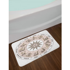 Circle of Zodiac Sign Bath Mat