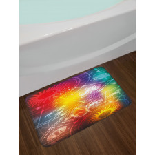 Rainbow Colored Chart Bath Mat