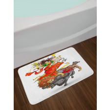 Mythical Scene Bath Mat