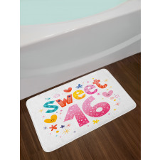 Hearts Flowers Bath Mat