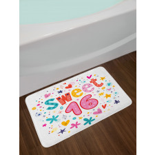 New Age Hearts Blooms Bath Mat