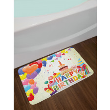 Hearts Funny Cupcakes Bath Mat