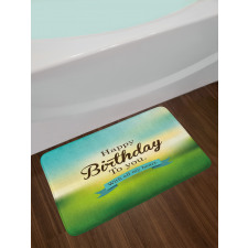 Sincere Greeting Blur Bath Mat