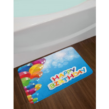 Vibrant Balloons Sky Bath Mat