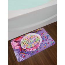 Birthday Cake Presents Bath Mat