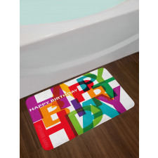 Broken Text Graphic Bath Mat