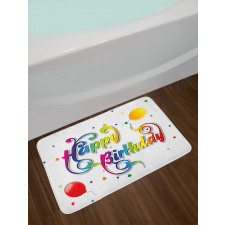 Birthday Words Floral Bath Mat