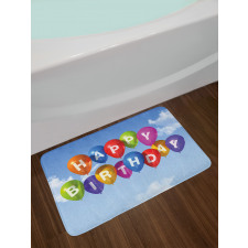 Balloons Letters Sky Bath Mat