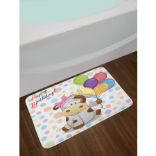 Baby Cow and Balloons Bath Mat