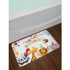 Cartoon Animals Party Bath Mat