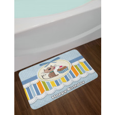 Baby Cat with Cake Bath Mat