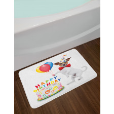 Dance Party Dog Cake Bath Mat