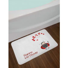 Birthday Ladybug Bath Mat