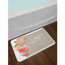 Floral Wedding Frame Bath Mat