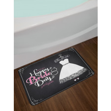 Happy Bride Day Words Bath Mat