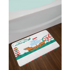 Boat Ahoy Compass Bath Mat