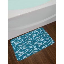 Camouflage Oceanic Colors Bath Mat