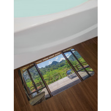 Sunny Day Mountain View Bath Mat