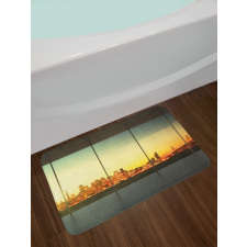 Empty Office Sunset View Bath Mat