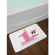 Bees Party Cake Candle Bath Mat