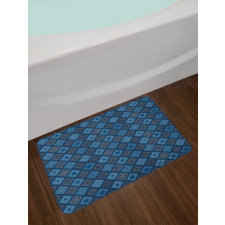 Detailed Squares Bath Mat