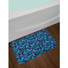 Hand Drawn Butterflies Bath Mat