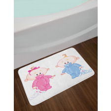 Boy Girl Bunny Bath Mat