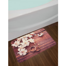 Flowers Rings Wooden Bath Mat