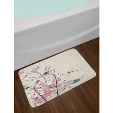 Grunge Drangonfly Bath Mat