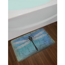 Dragonfly Bug Turquoise Bath Mat