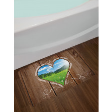 Farm House Chalk Heart Bath Mat