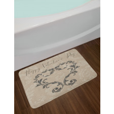 Valentine's Day Taupe Bath Mat