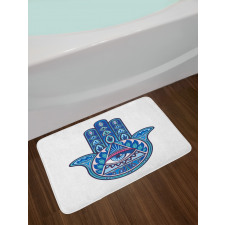 Vibrant Hamsa Triangle Bath Mat