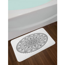 Round Boho Motif Design Bath Mat