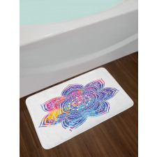 Vivid Colored Lotus Bath Mat