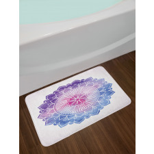 Boho Blossom Watercolor Bath Mat