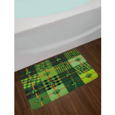 Patchwork Celtic Clovers Bath Mat