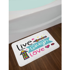 Kisses Hearts Bath Mat