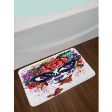 Floral Big Eyes Bath Mat