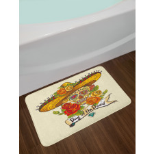 Skull in Sombrero Bath Mat