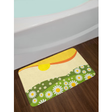 Daisy Flower Field Sun Bath Mat