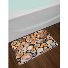 Wooden Logs Oak Tree Bath Mat