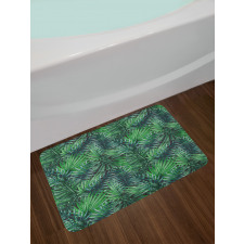 Watercolored Forest Leaves Bath Mat