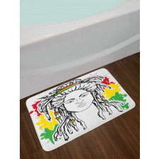 Grunge Flag Colors Reggae Bath Mat